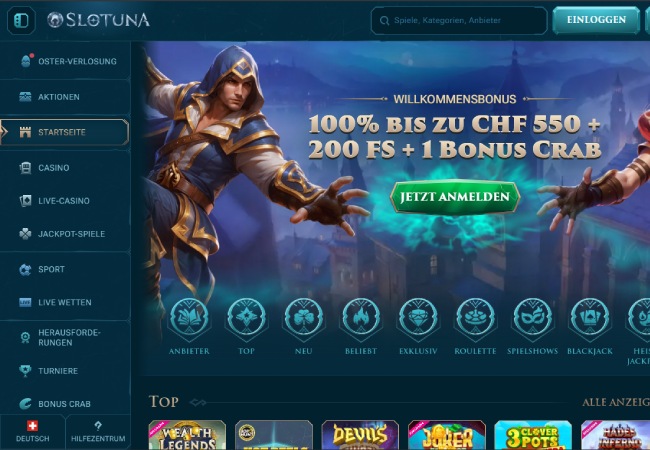 Slotuna ist das Ausland Casino mit dem besten Design